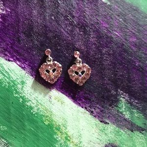 Pink heart earrings